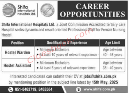Shifa International Hospital Jobs 2025 | Apply Now 1 Shifa International Hospital Jobs 2025