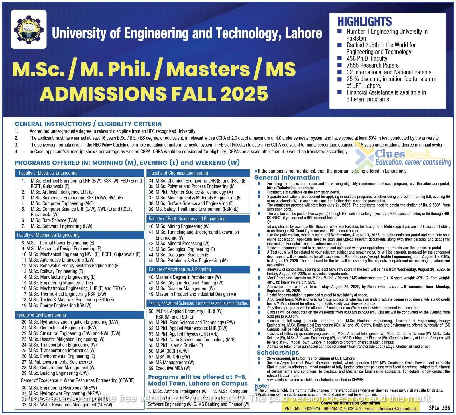 UET Lahore Admissions for MS/MPhil Fall 2025 1 UET Lahore Admissions for MS/MPhil Fall 2025