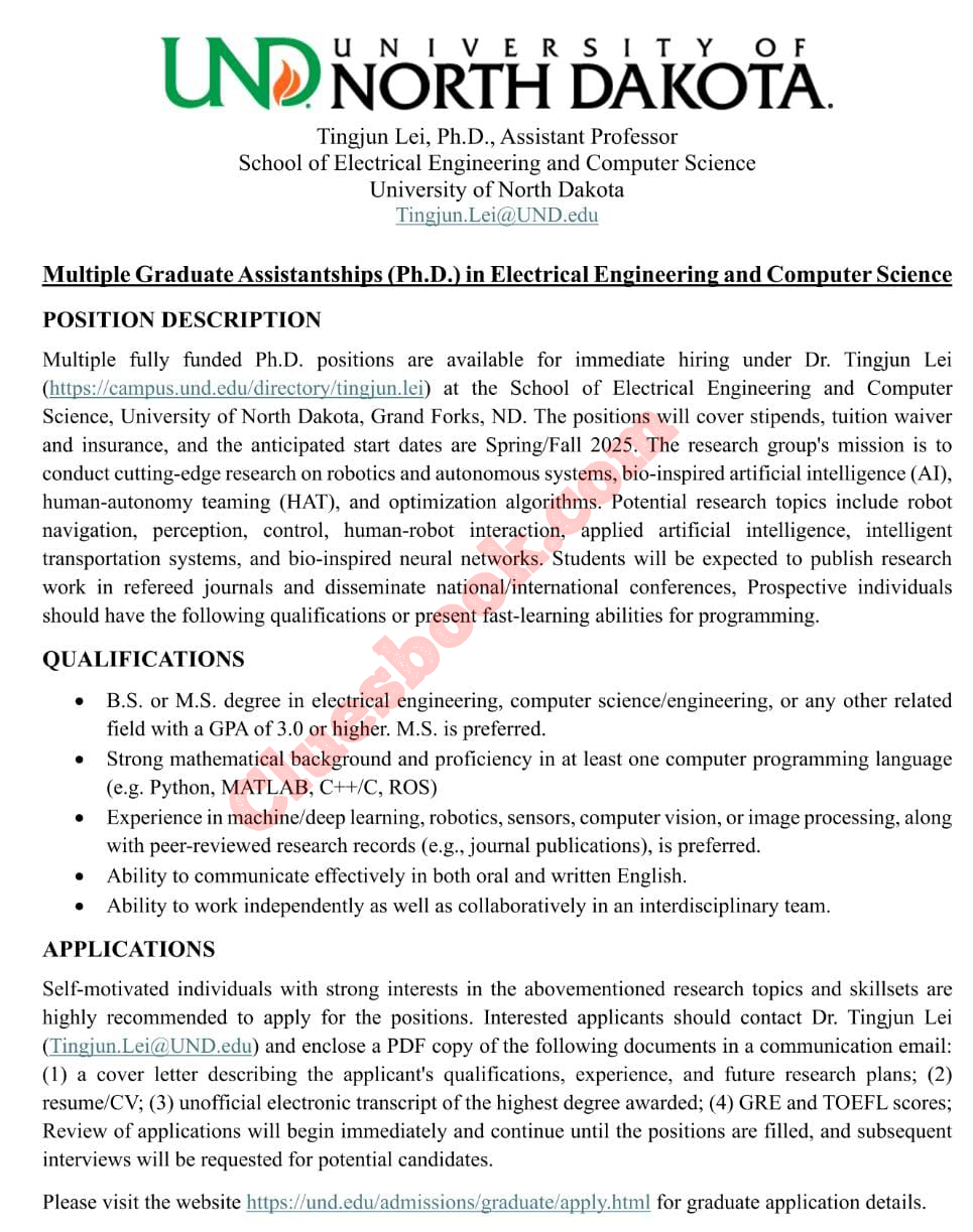 University of North Dakota USA PhD Positions 2025 | Apply Now 1 University of North Dakota USA PhD Positions