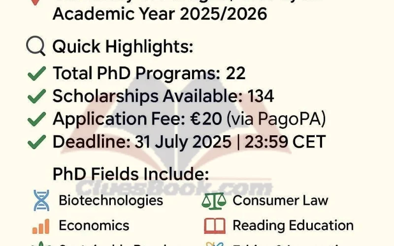 134 Fully Funded PhD Scholarships at University of Perugia 2025