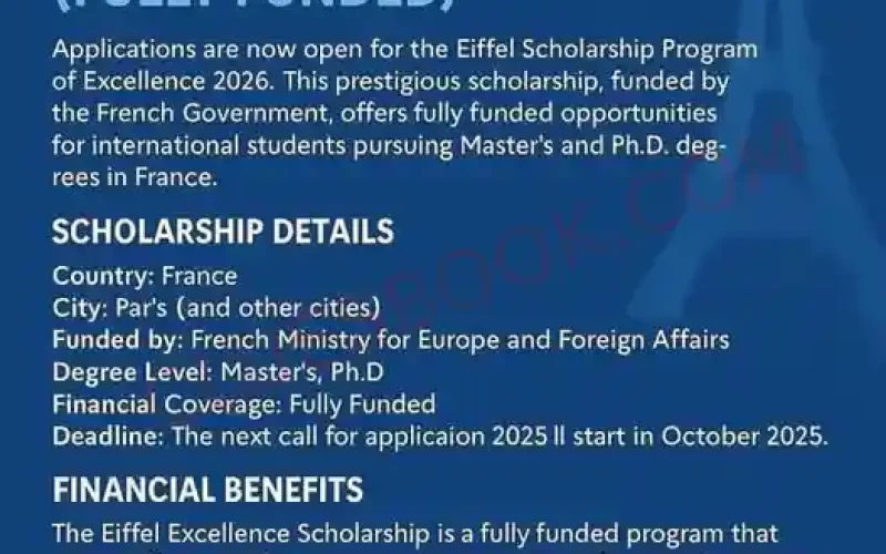 French Government Eiffel Excellence Scholarship 2026