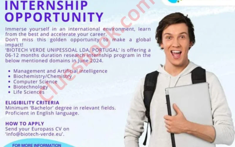 Fully Funded 2024 Biotech Verde Portugal Internship