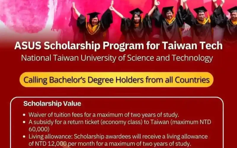 Fully Funded ASUS Scholarship Program for Taiwan Tech Apply by 5 Sep 2025