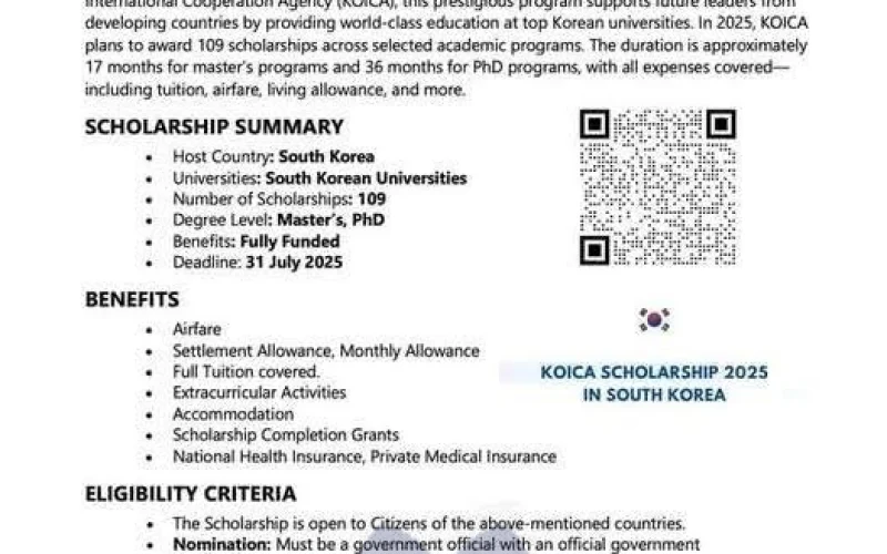 Fully Funded KOICA Scholarship in South Korea 2025