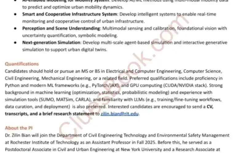 Fully Funded PhD & MS Positions at RIT | Apply by Fall 2025
