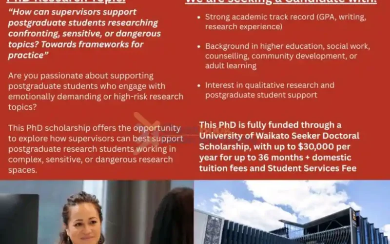Fully Funded PhD Waikato University Scholarships in New Zealand