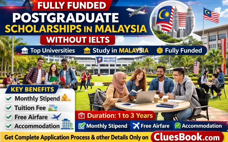 Fully Funded Postgraduate Scholarships in Malaysia Without IELTS
