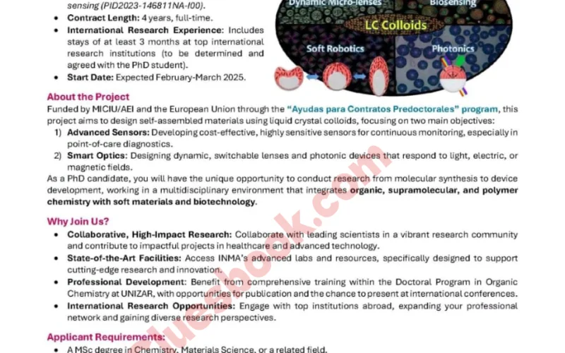 Liquid Crystals & Optics Fully Funded PhD Scholarships in Spain