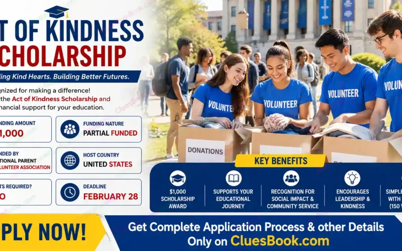 Merit Based Act of Kindness Scholarship in USA