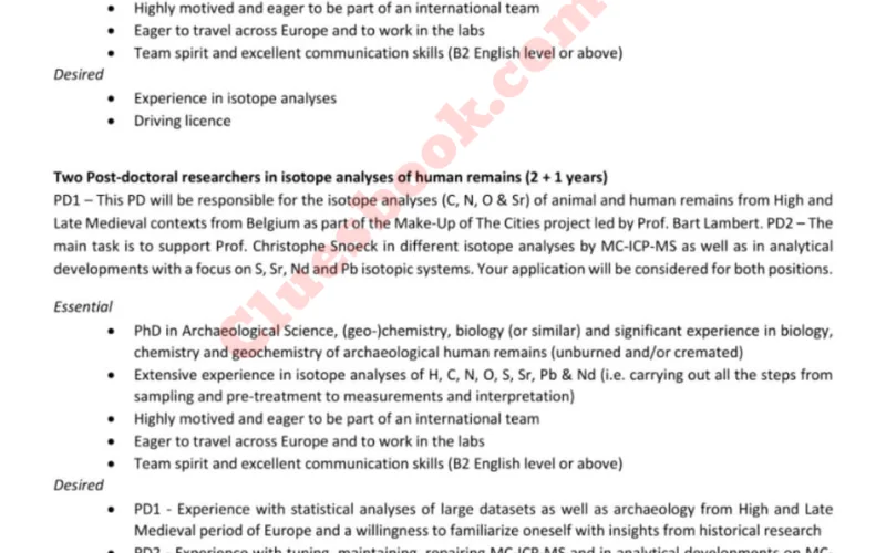 Postdoc Opportunities in Zooarchaeology at VUB