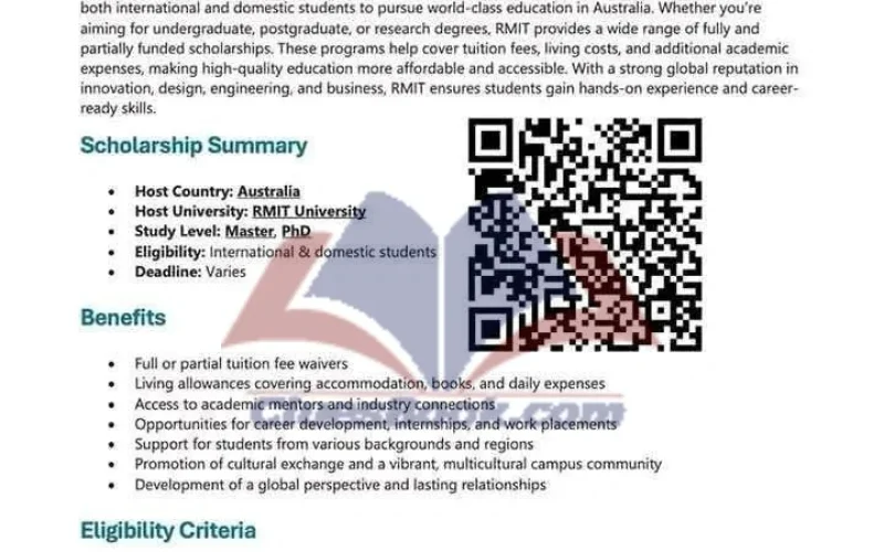 RMIT Scholarships in Australia 2025–2026 (Fully Funded)