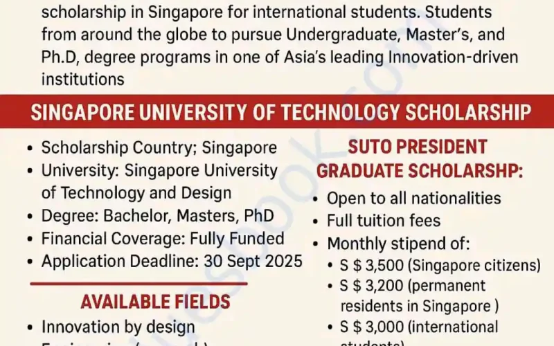 Singapore University of Technology and Design Scholarship 2026