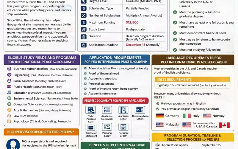 Study in USA & Canada PEO International Peace Scholarship